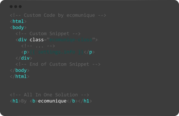 Beispiel Code von ecomunique.